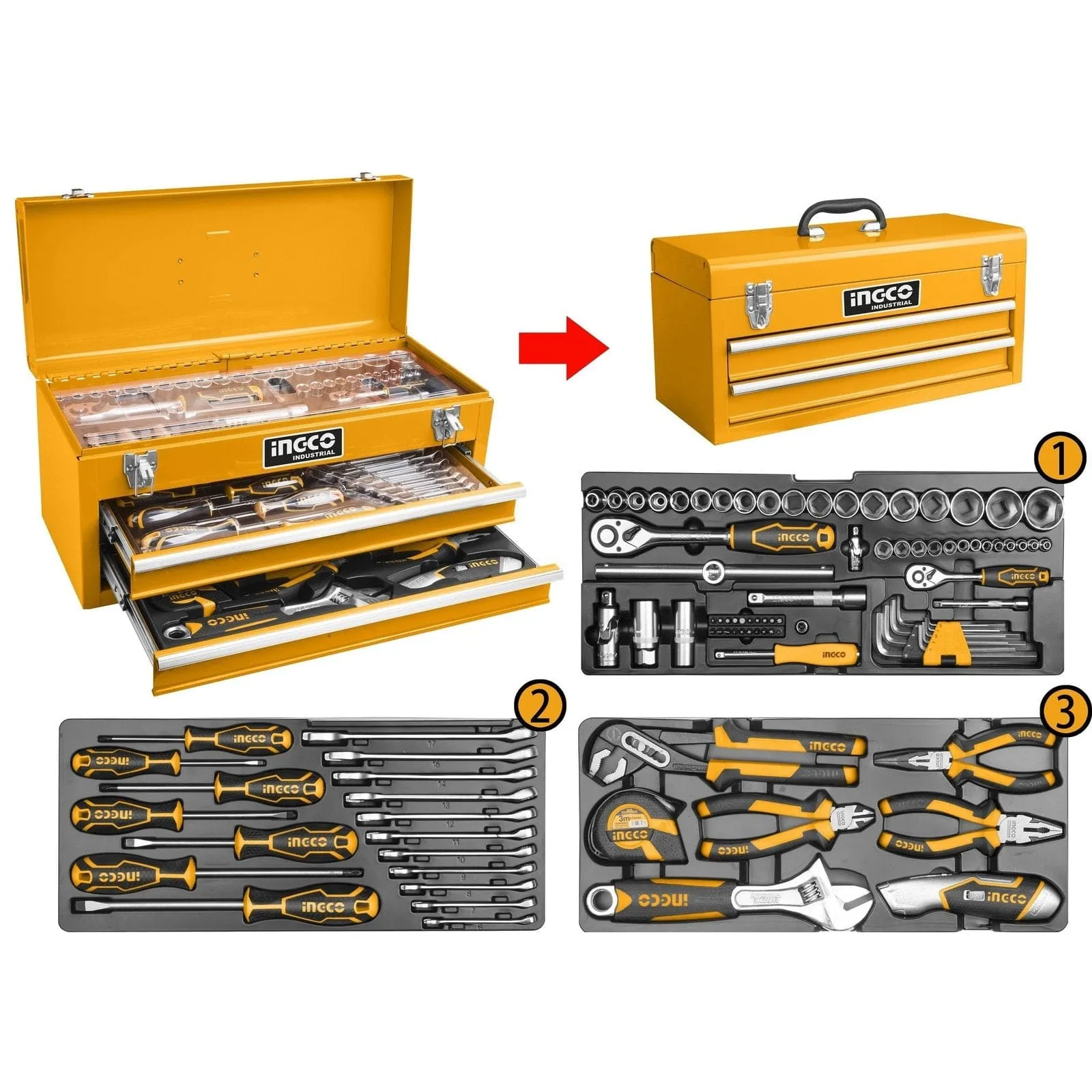 Ingco 97 Pieces Tool Chest Set - HTCS220971