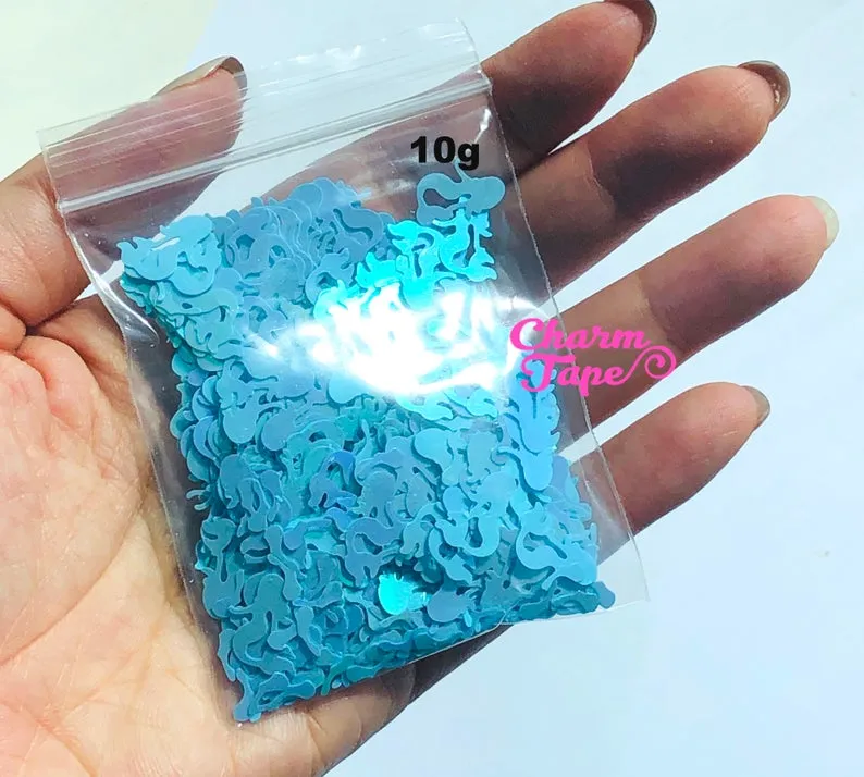 Iridescent Mermaid Loose glitters Confetti 12x9mm Party Decor UV resin, Laser cut out