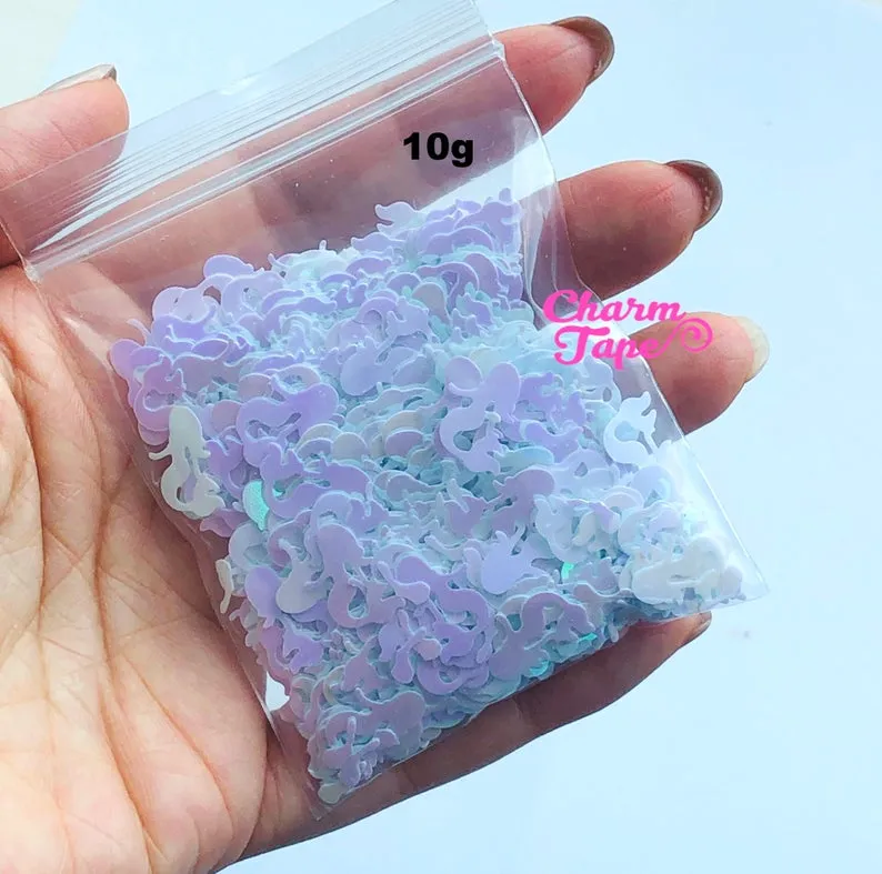 Iridescent Mermaid Loose glitters Confetti 12x9mm Party Decor UV resin, Laser cut out