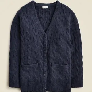J. Crew Relaxed cable-knit cardigan M/L