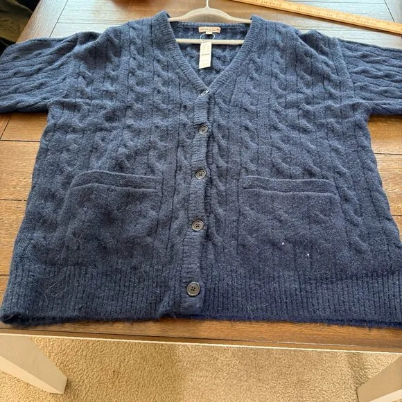 J. Crew Relaxed cable-knit cardigan M/L