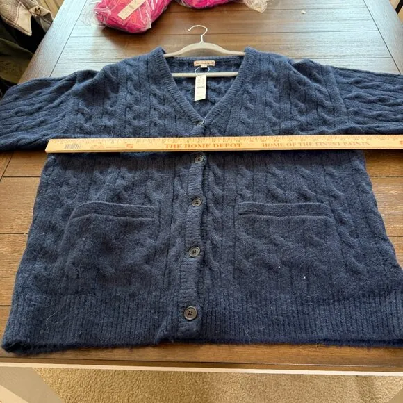 J. Crew Relaxed cable-knit cardigan M/L
