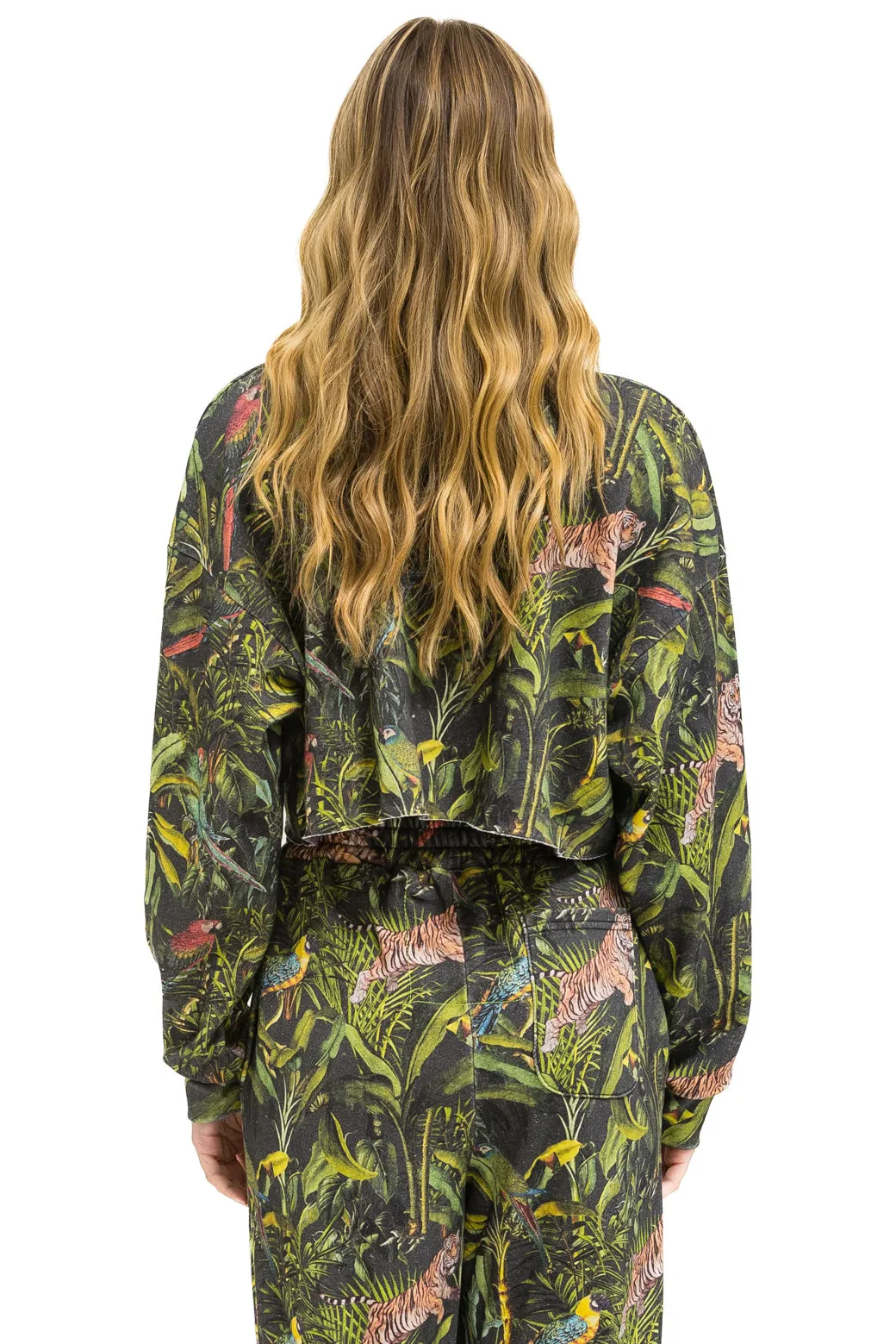 JUNGLE CROPPED CREW SWEATSHIRT RELAXED - VINTAGE CHARCOAL