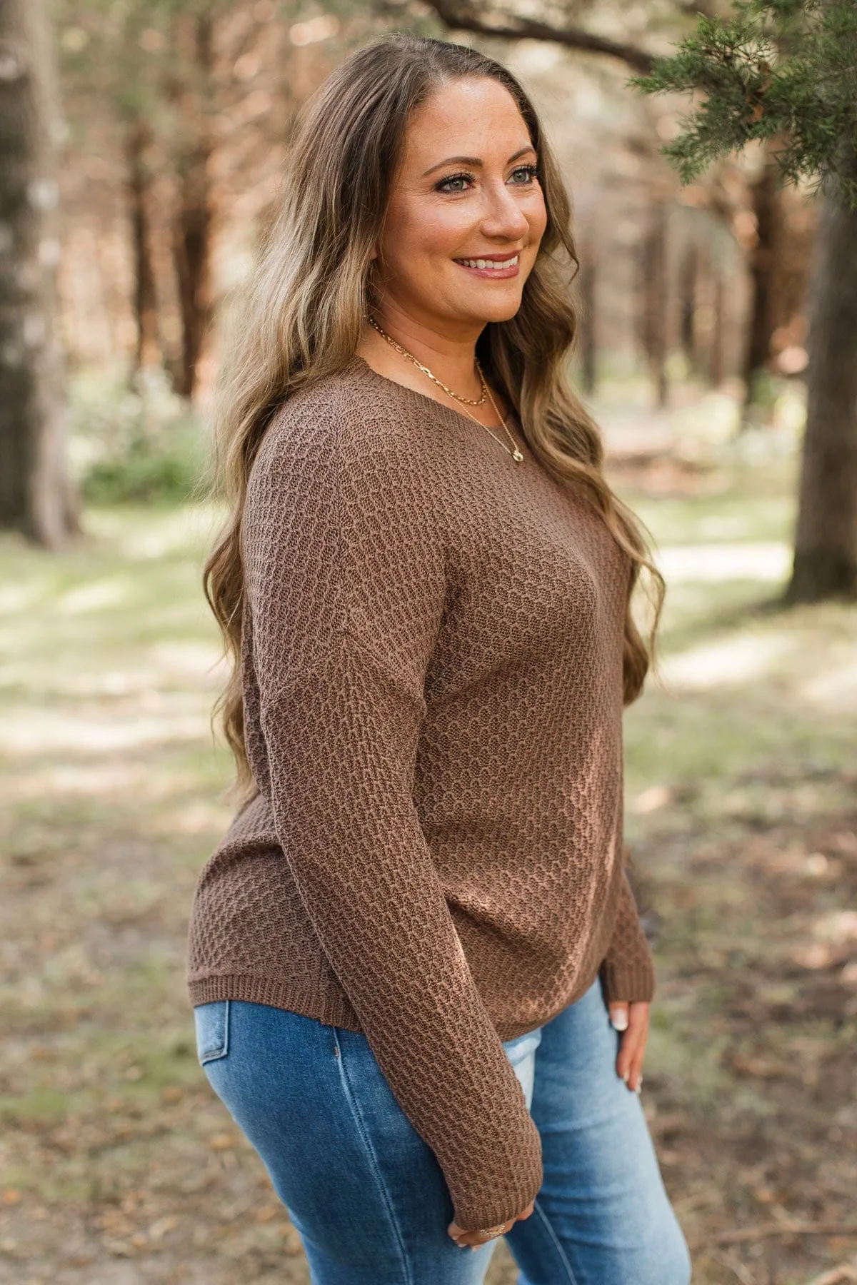 Keep It Colorful Knit Sweater- Brown