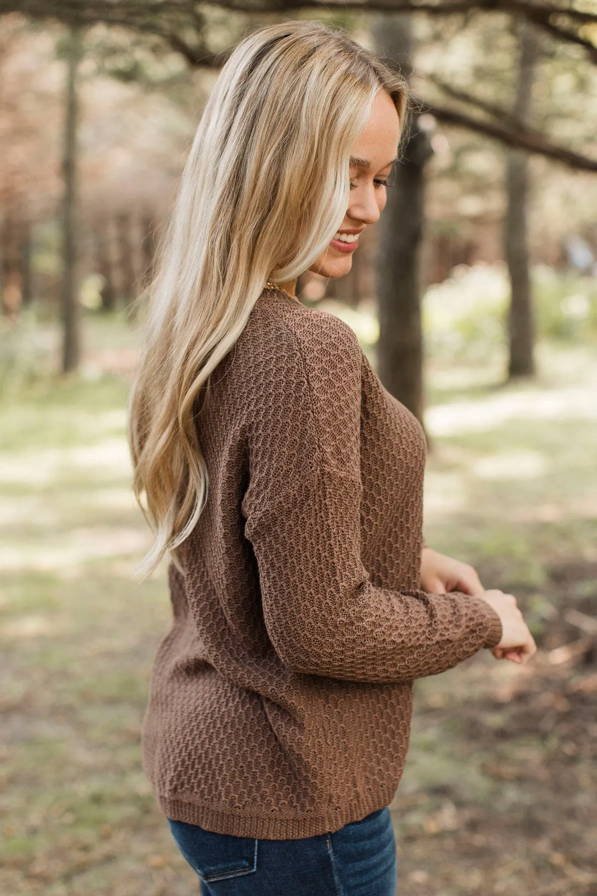 Keep It Colorful Knit Sweater- Brown