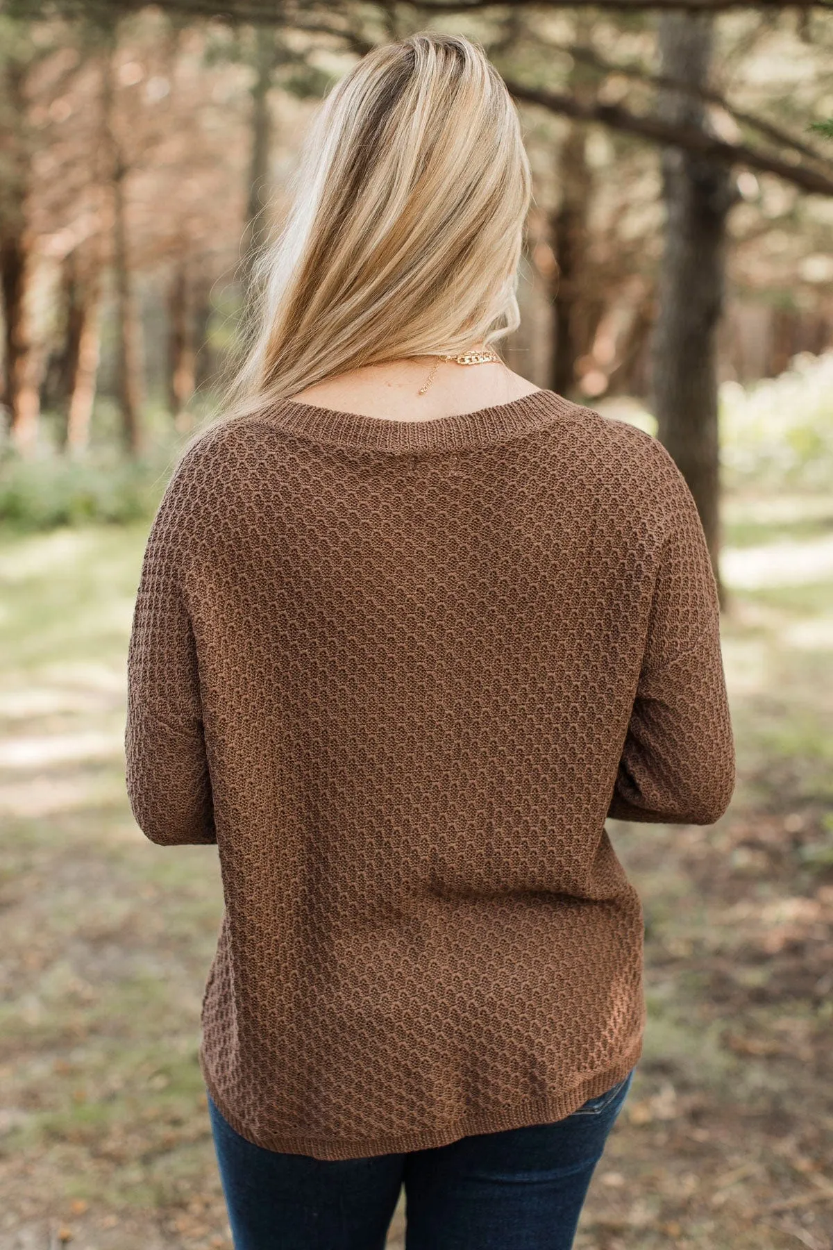 Keep It Colorful Knit Sweater- Brown