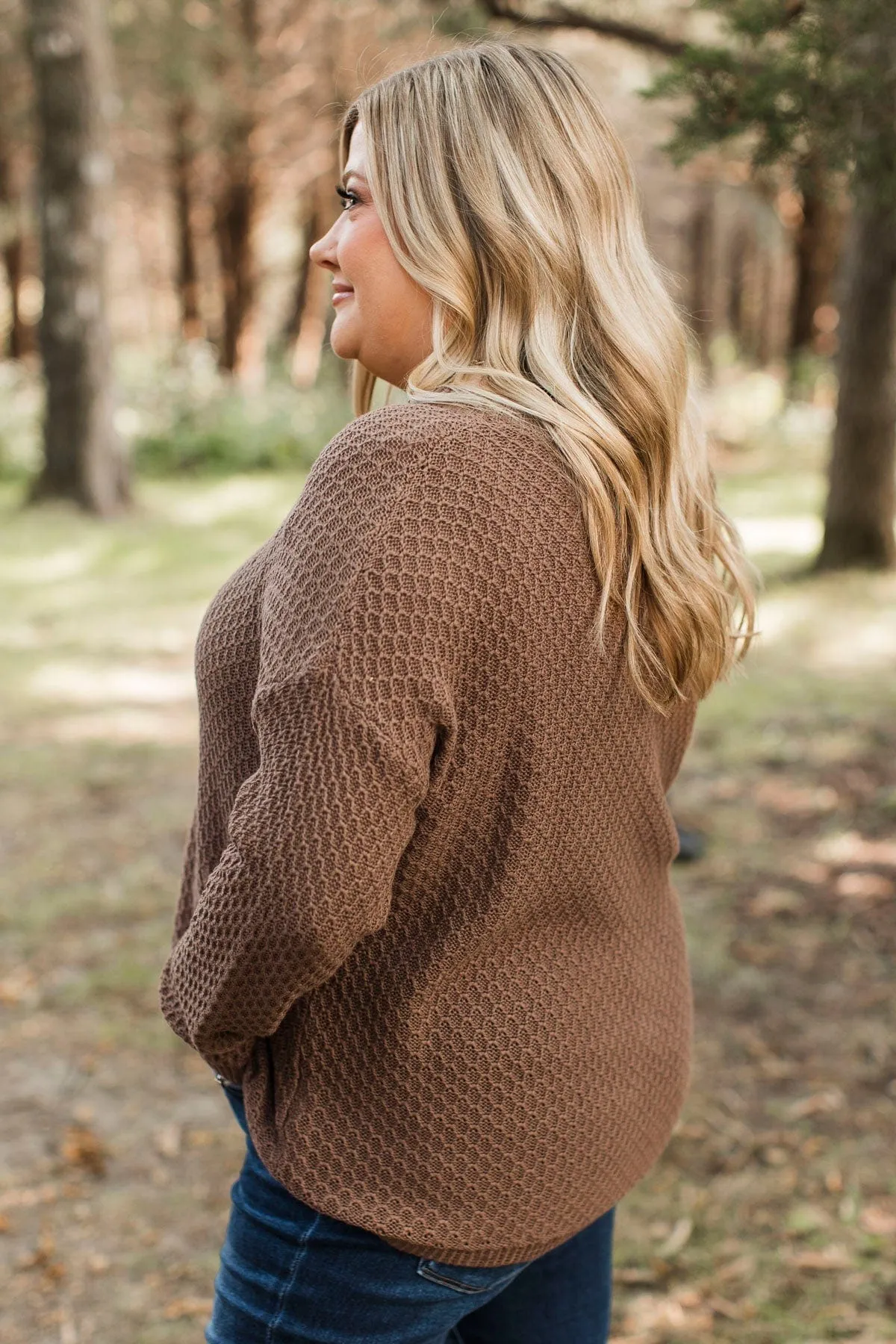 Keep It Colorful Knit Sweater- Brown