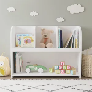Kids Bookcase with 4 Compartments Storage Bookshelf Organizer White