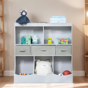 Kids Toy Storage Organizer Cabinet Display Bookshelf with Drawers Grey