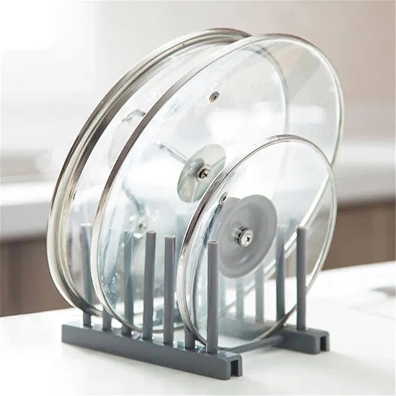 Kitchen Organizer Pot Lid Rack Holder Cooking Dish Rack Pan Cover Stand Kitchen Accessories