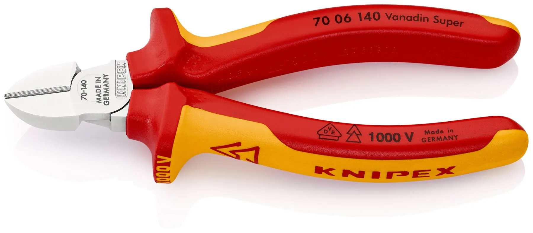 KNIPEX Diagonal Cutting Pliers Side Cutters 140mm VDE Insulated Multi Component Grips 70 06 140