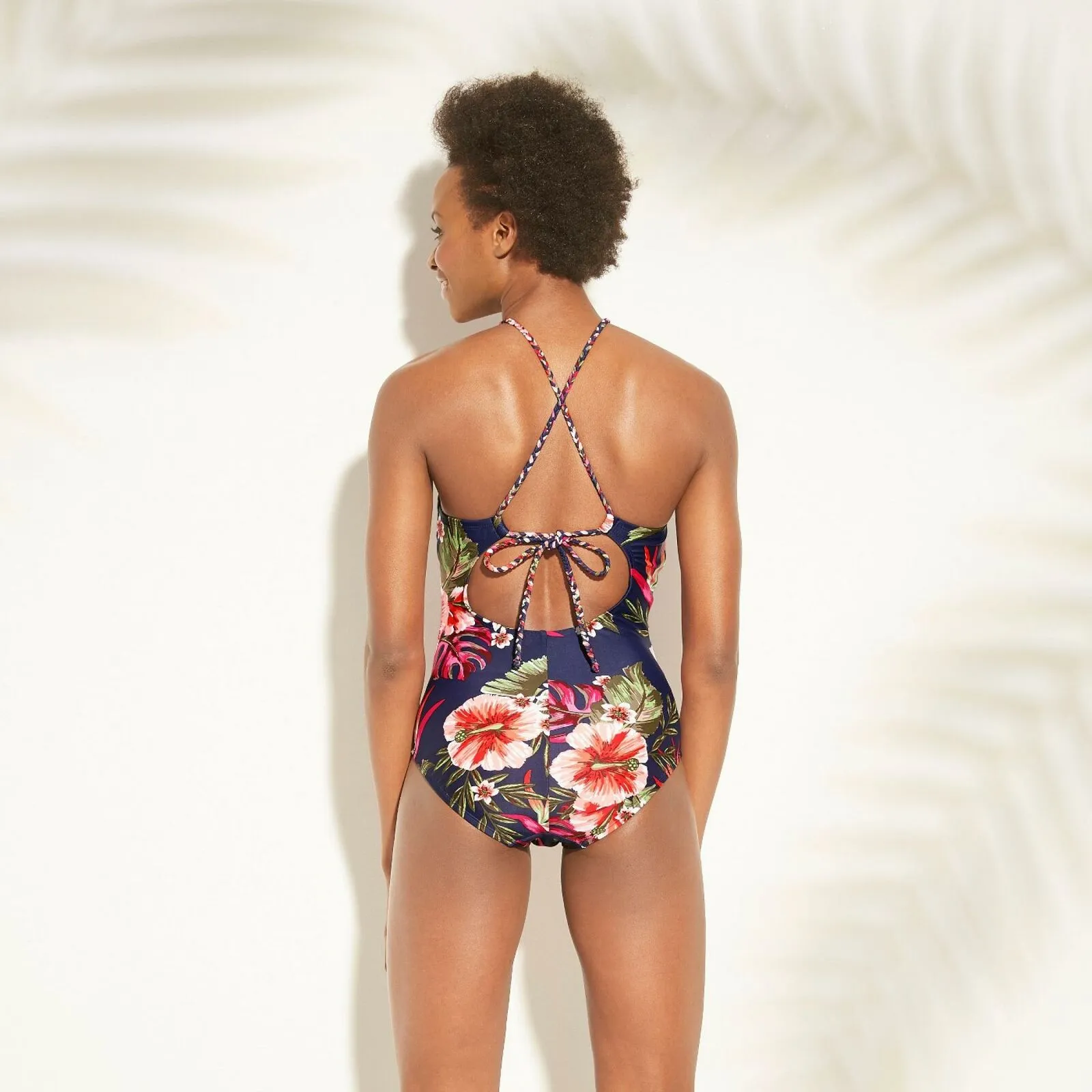 Kona Sol Women's Keyhole Braided Strap One Piece Swimsuit