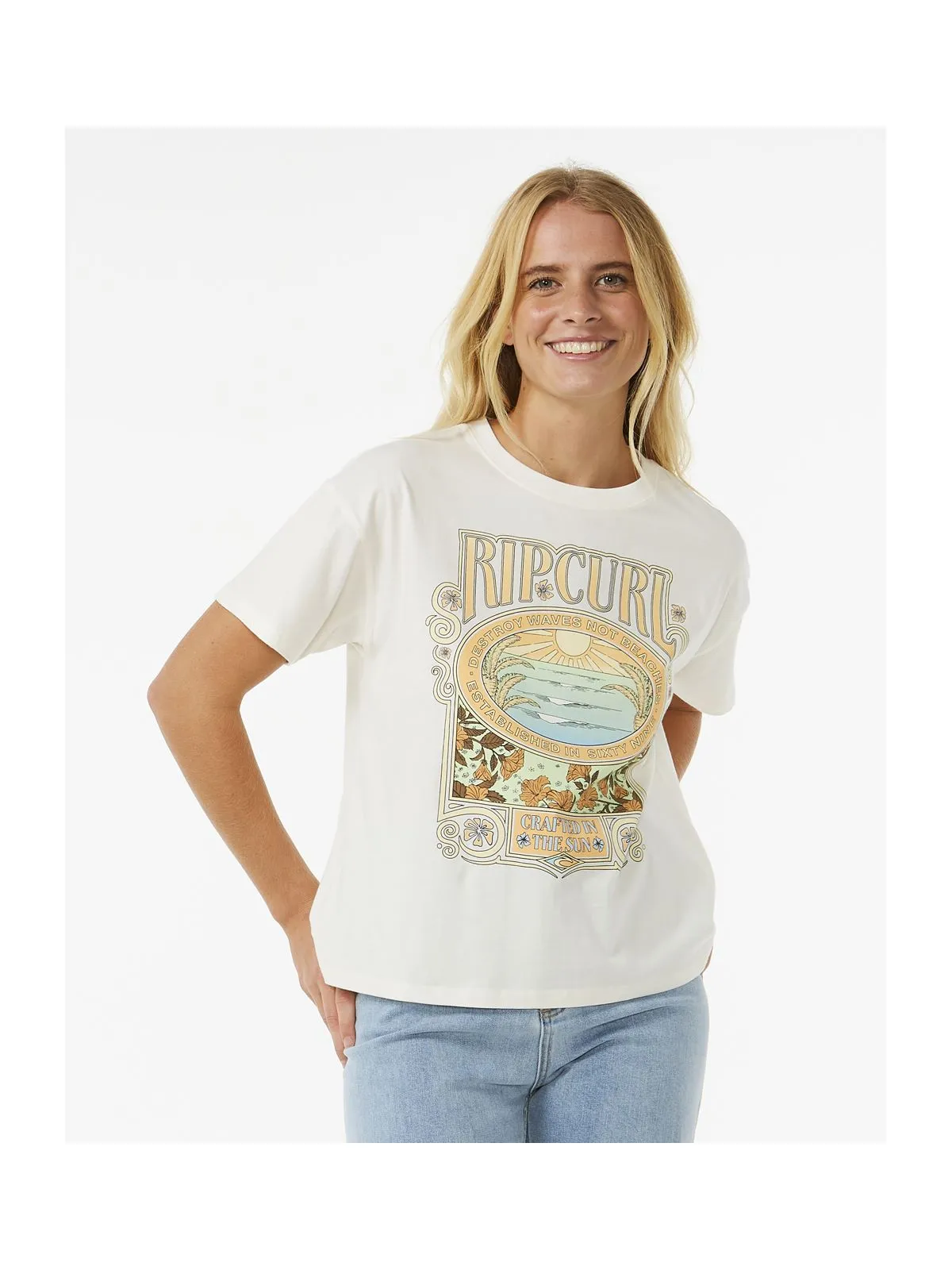 Koszulka RIP CURL Long Days Relaxed Tee biały