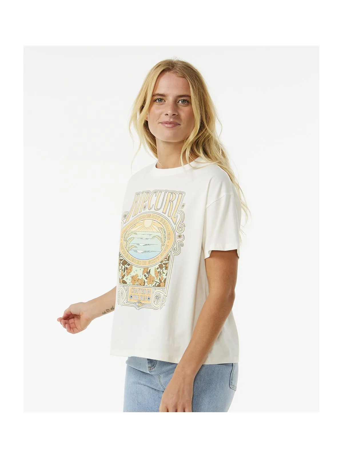 Koszulka RIP CURL Long Days Relaxed Tee biały