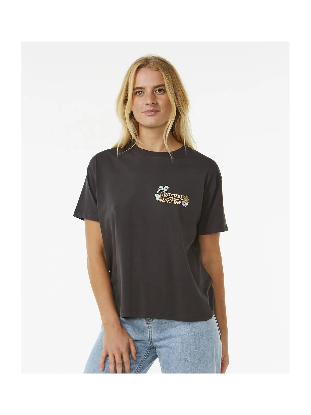 Koszulka RIP CURL Tiki Tropics Relaxed Tee czarny
