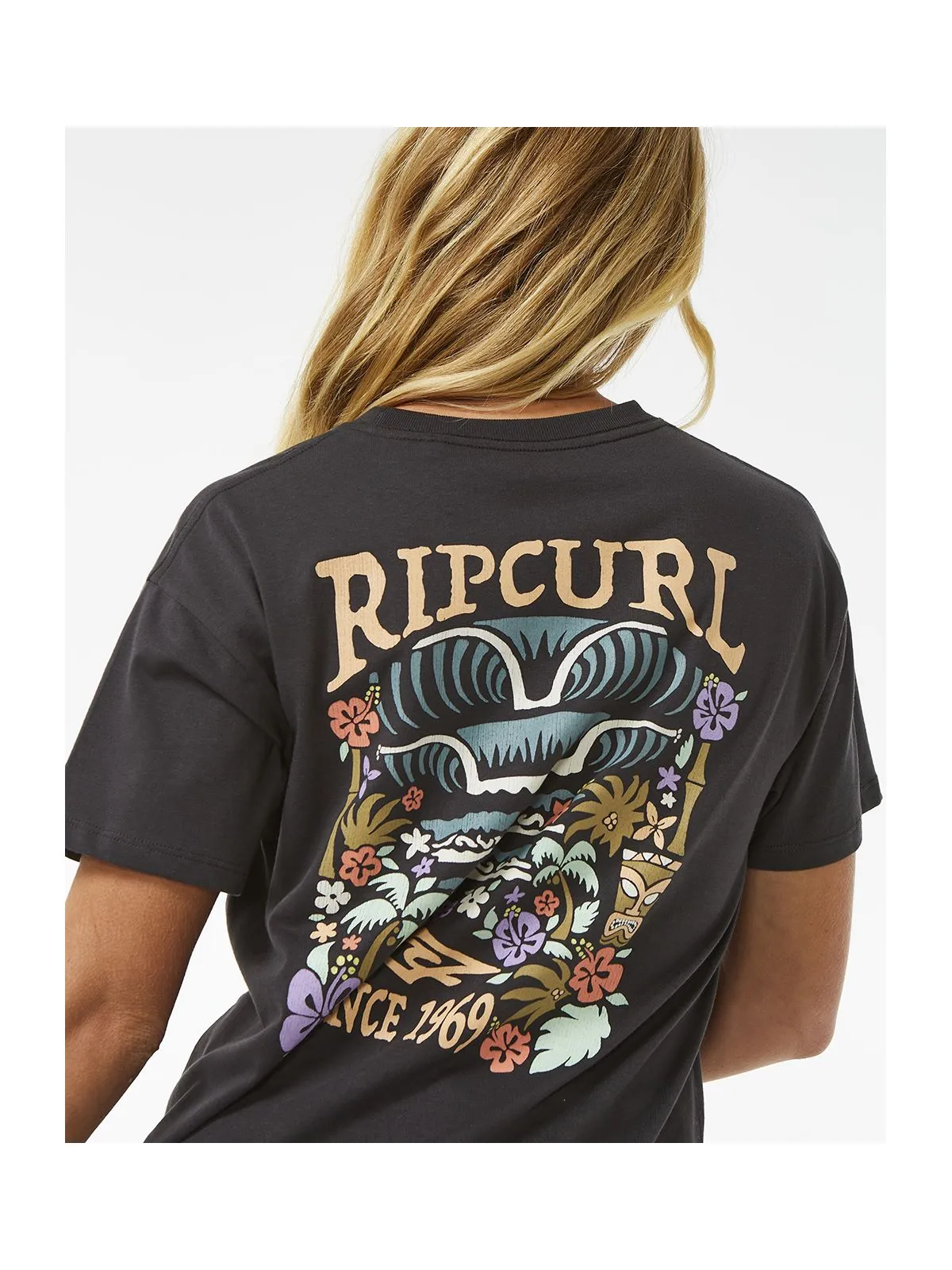 Koszulka RIP CURL Tiki Tropics Relaxed Tee czarny