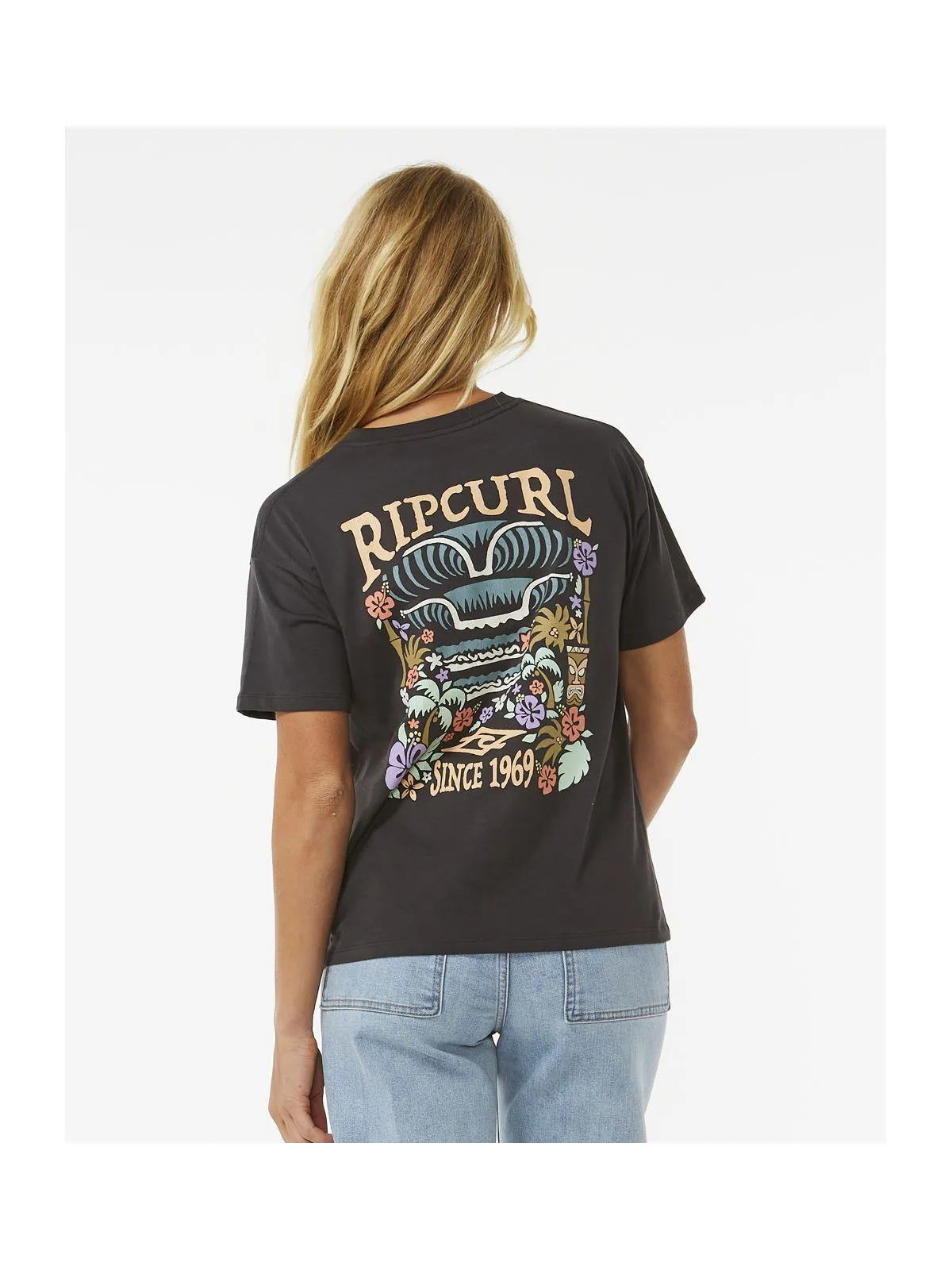 Koszulka RIP CURL Tiki Tropics Relaxed Tee czarny