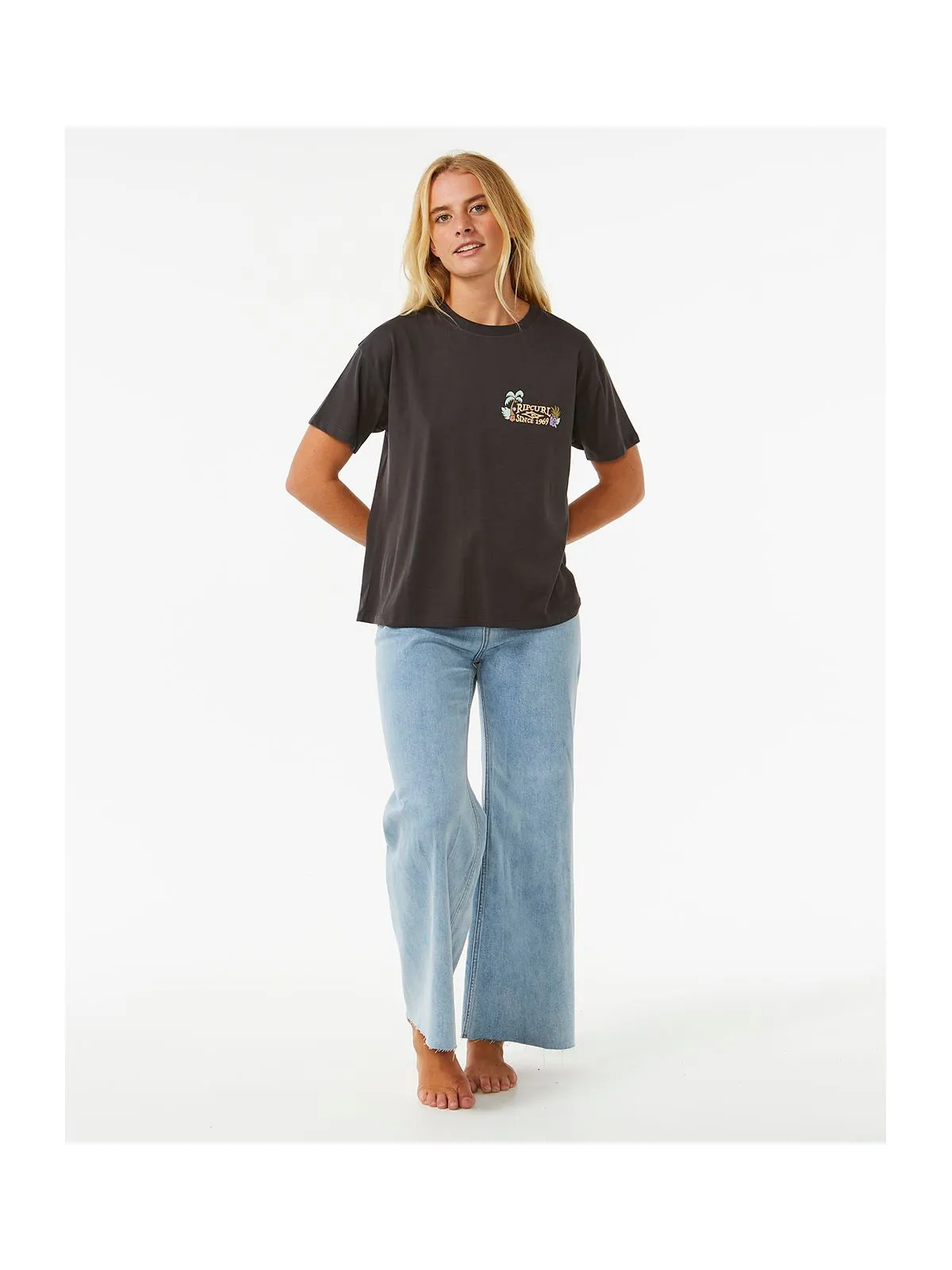 Koszulka RIP CURL Tiki Tropics Relaxed Tee czarny