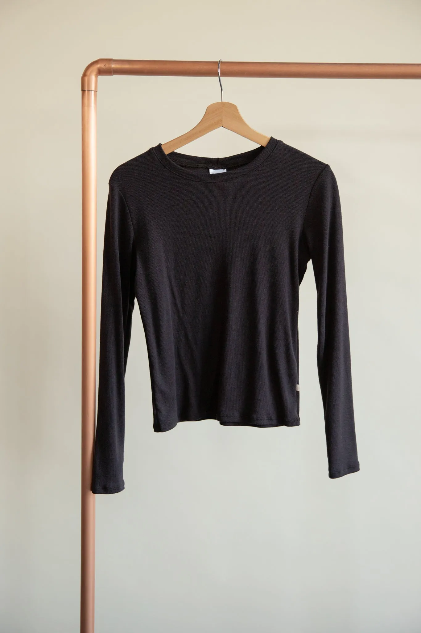 Ladies Ribbed Fitted Long Sleeve