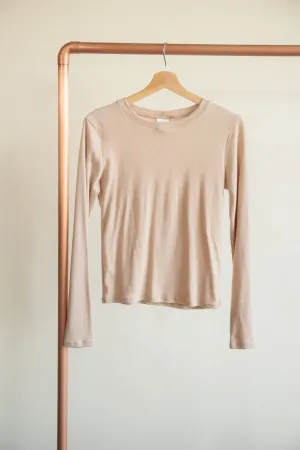 Ladies Ribbed Fitted Long Sleeve