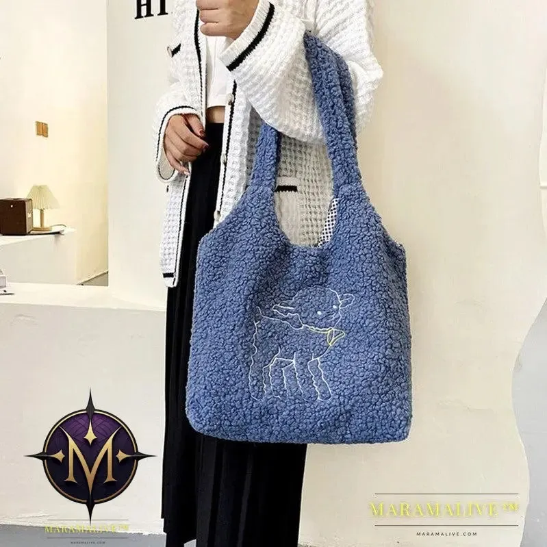 Lamb Bags Winter Shoulder Bag For Women Shopping Handbags