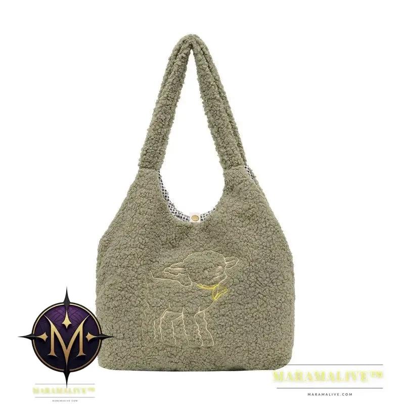 Lamb Bags Winter Shoulder Bag For Women Shopping Handbags