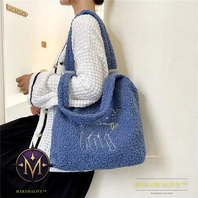 Lamb Bags Winter Shoulder Bag For Women Shopping Handbags