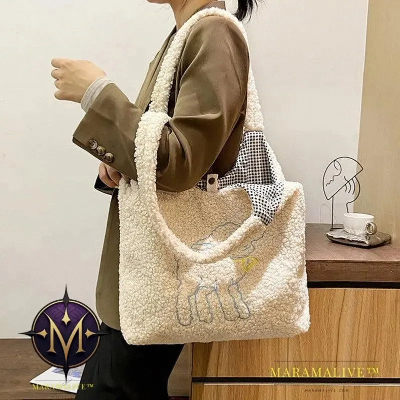 Lamb Bags Winter Shoulder Bag For Women Shopping Handbags