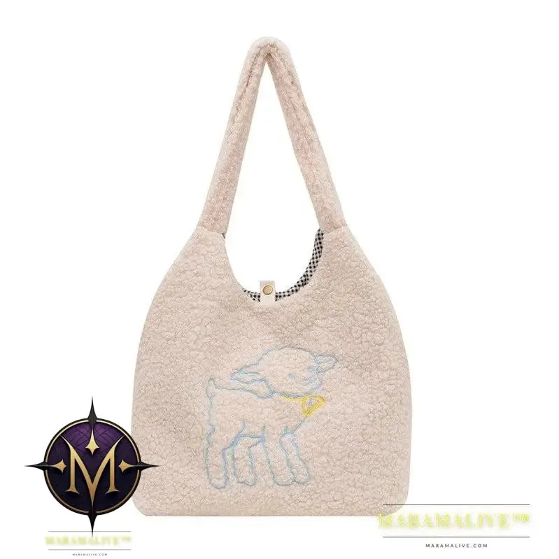 Lamb Bags Winter Shoulder Bag For Women Shopping Handbags