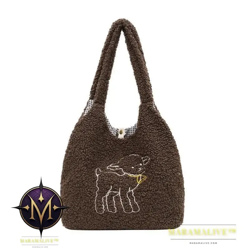 Lamb Bags Winter Shoulder Bag For Women Shopping Handbags