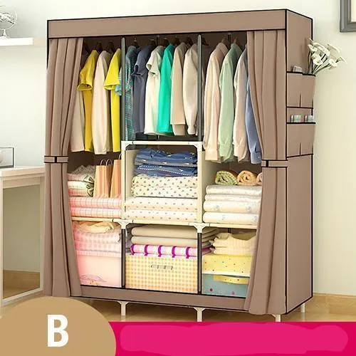 Large Multi-functional Non-woven Fabric Wardrobe