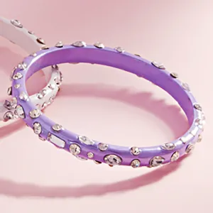 Lavender Multi Stone Fun Fashion Bangle Bracelet | Outfit of Choice Jewelry |  628517