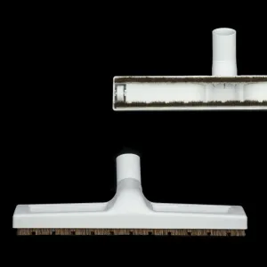 Light Grey Friction Fit Floor Brush With Wheels And Horsehair Bristles - 1 1/4" Neck x 14"