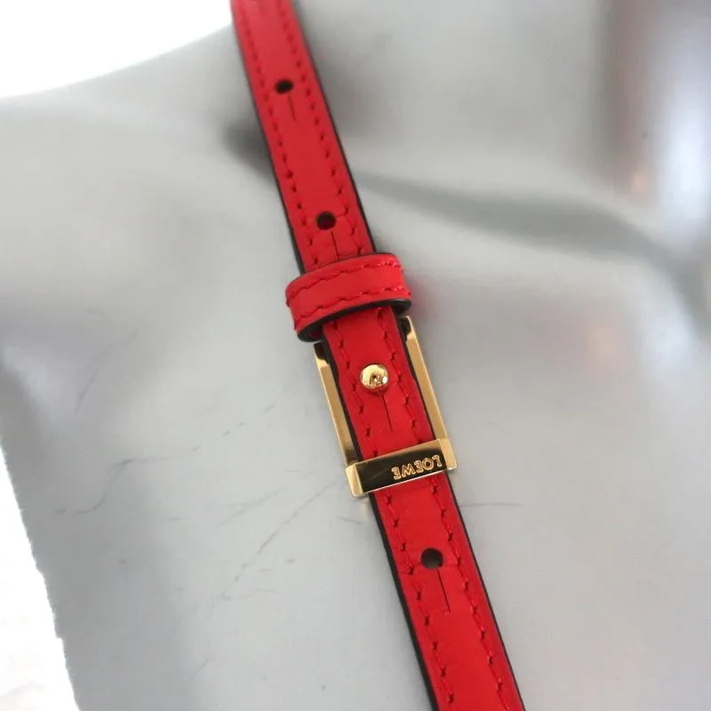 Loewe Barcelona Mini Shoulder Bag Red Leather Crossbody Flap Bag NEW