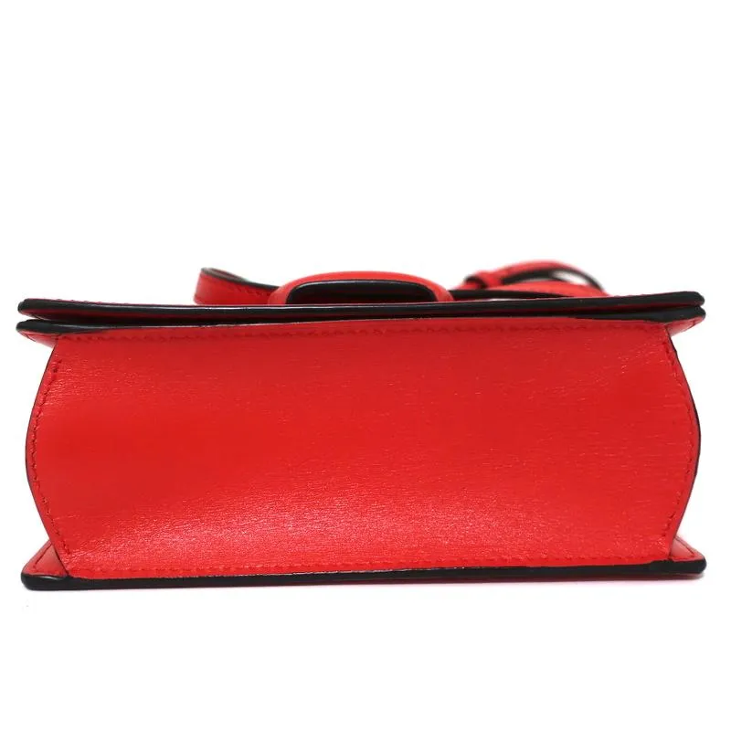 Loewe Barcelona Mini Shoulder Bag Red Leather Crossbody Flap Bag NEW
