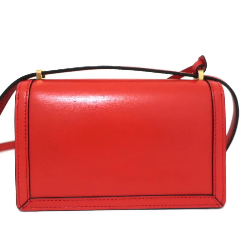 Loewe Barcelona Mini Shoulder Bag Red Leather Crossbody Flap Bag NEW