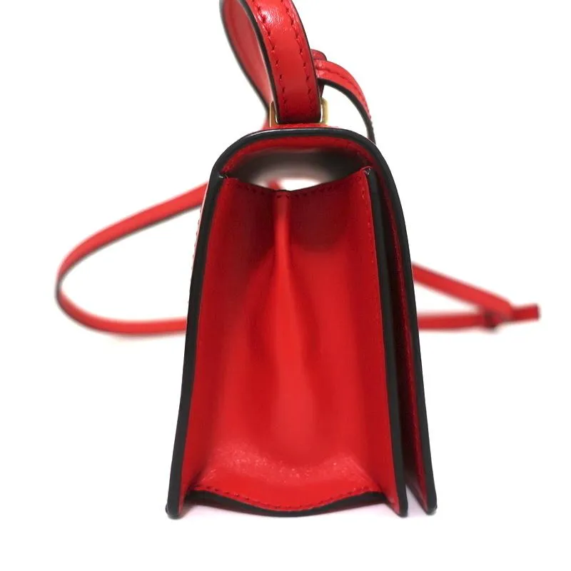 Loewe Barcelona Mini Shoulder Bag Red Leather Crossbody Flap Bag NEW