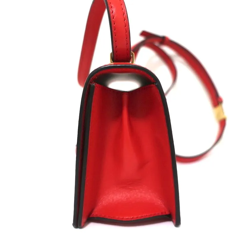 Loewe Barcelona Mini Shoulder Bag Red Leather Crossbody Flap Bag NEW