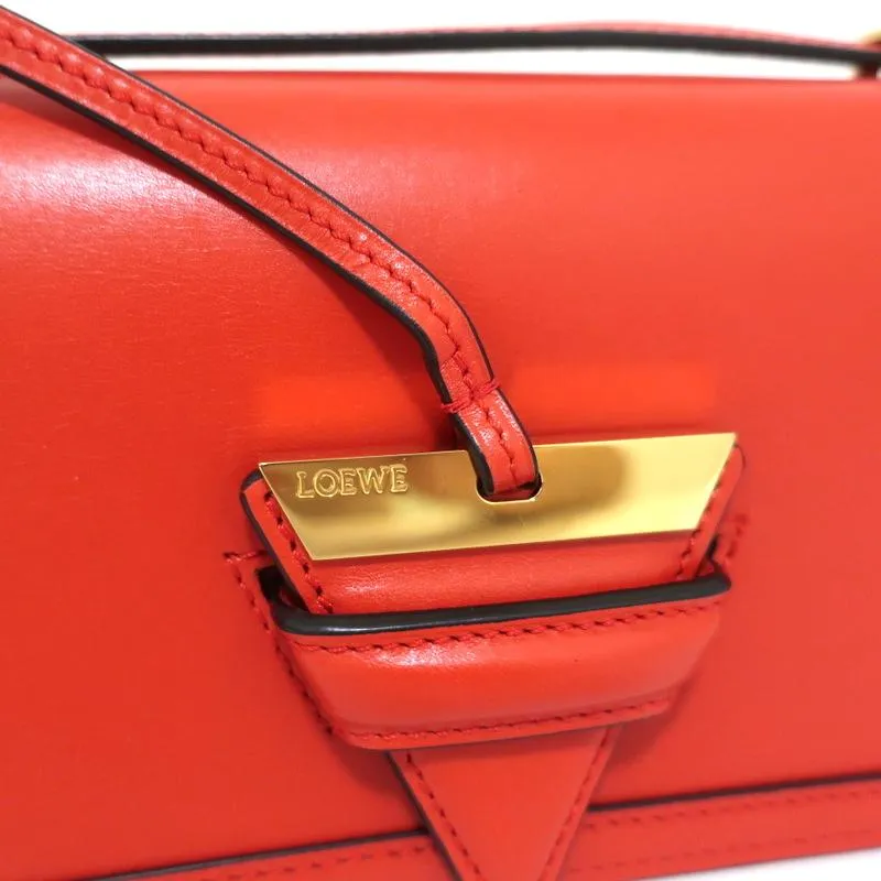 Loewe Barcelona Mini Shoulder Bag Red Leather Crossbody Flap Bag NEW