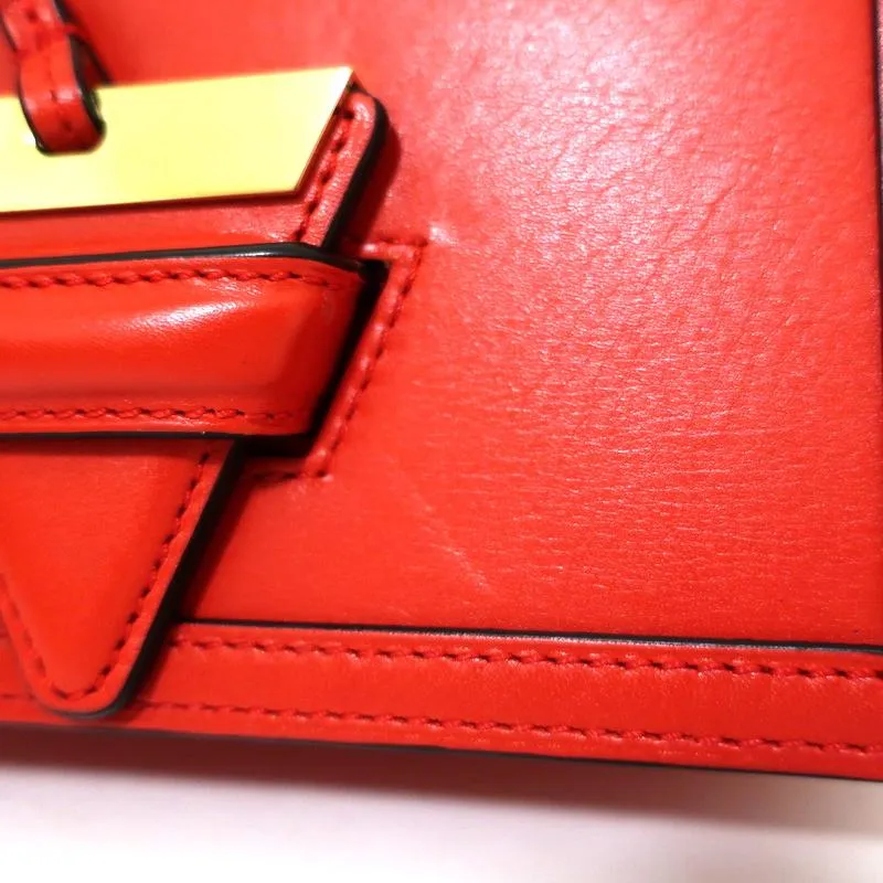 Loewe Barcelona Mini Shoulder Bag Red Leather Crossbody Flap Bag NEW