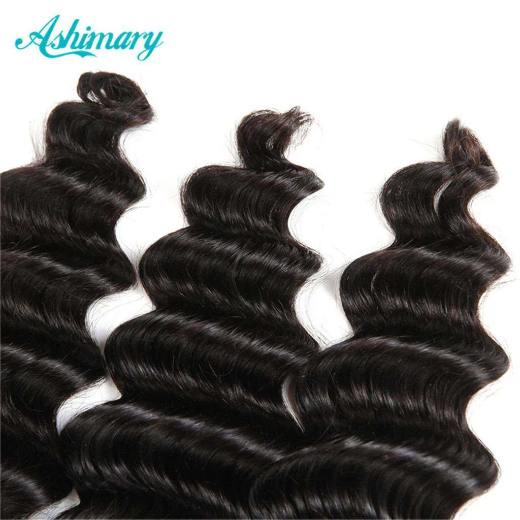 Loose Deep Wave Hair Bundles 9A 100% Human Hair Natural Color