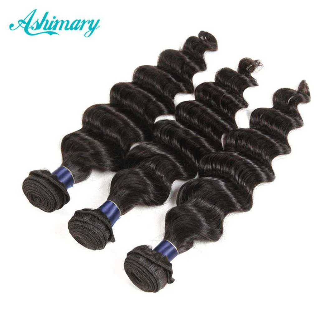 Loose Deep Wave Hair Bundles 9A 100% Human Hair Natural Color