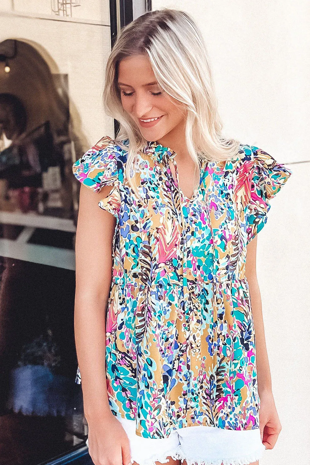 Loose Painted Floral Tee
