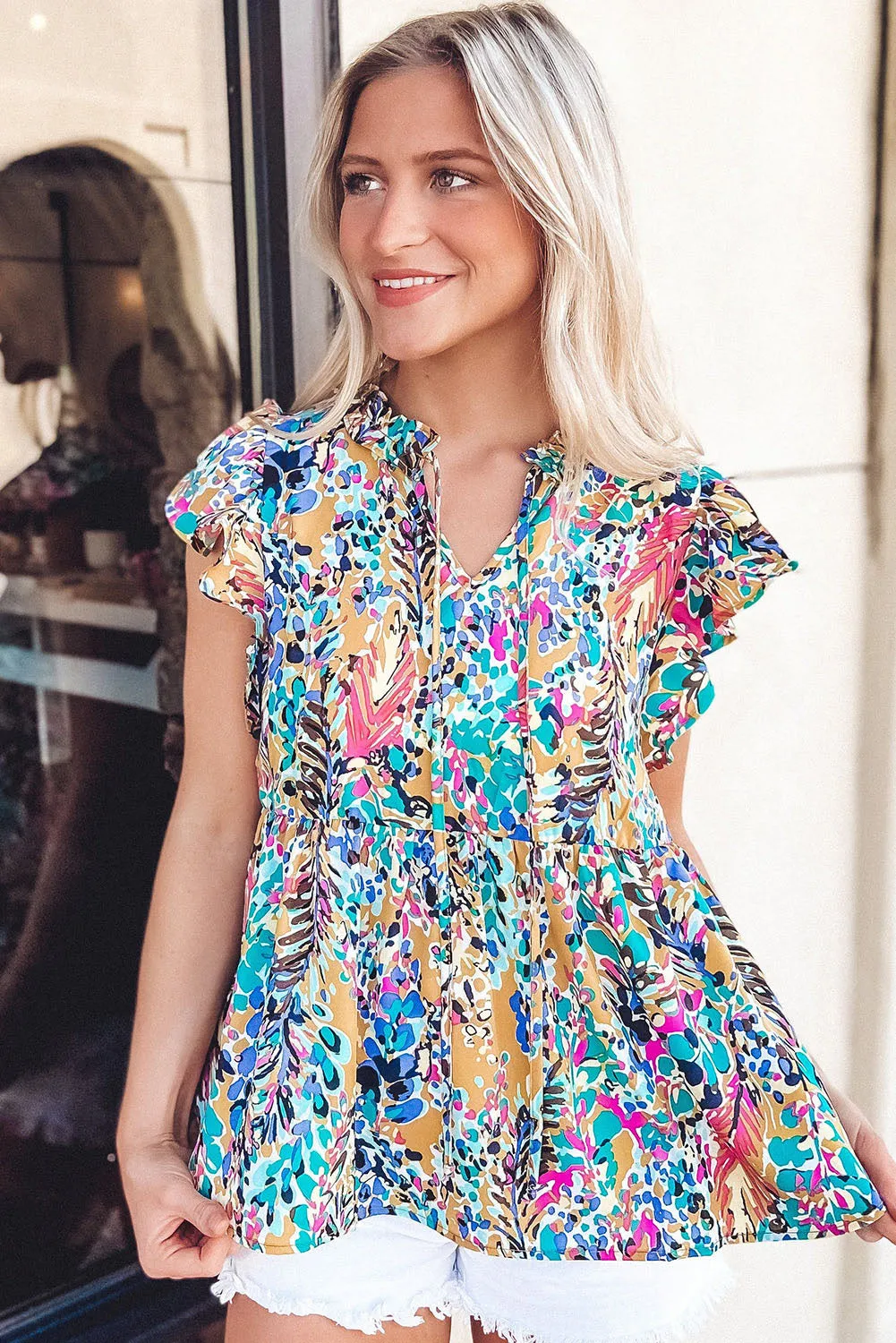 Loose Painted Floral Tee