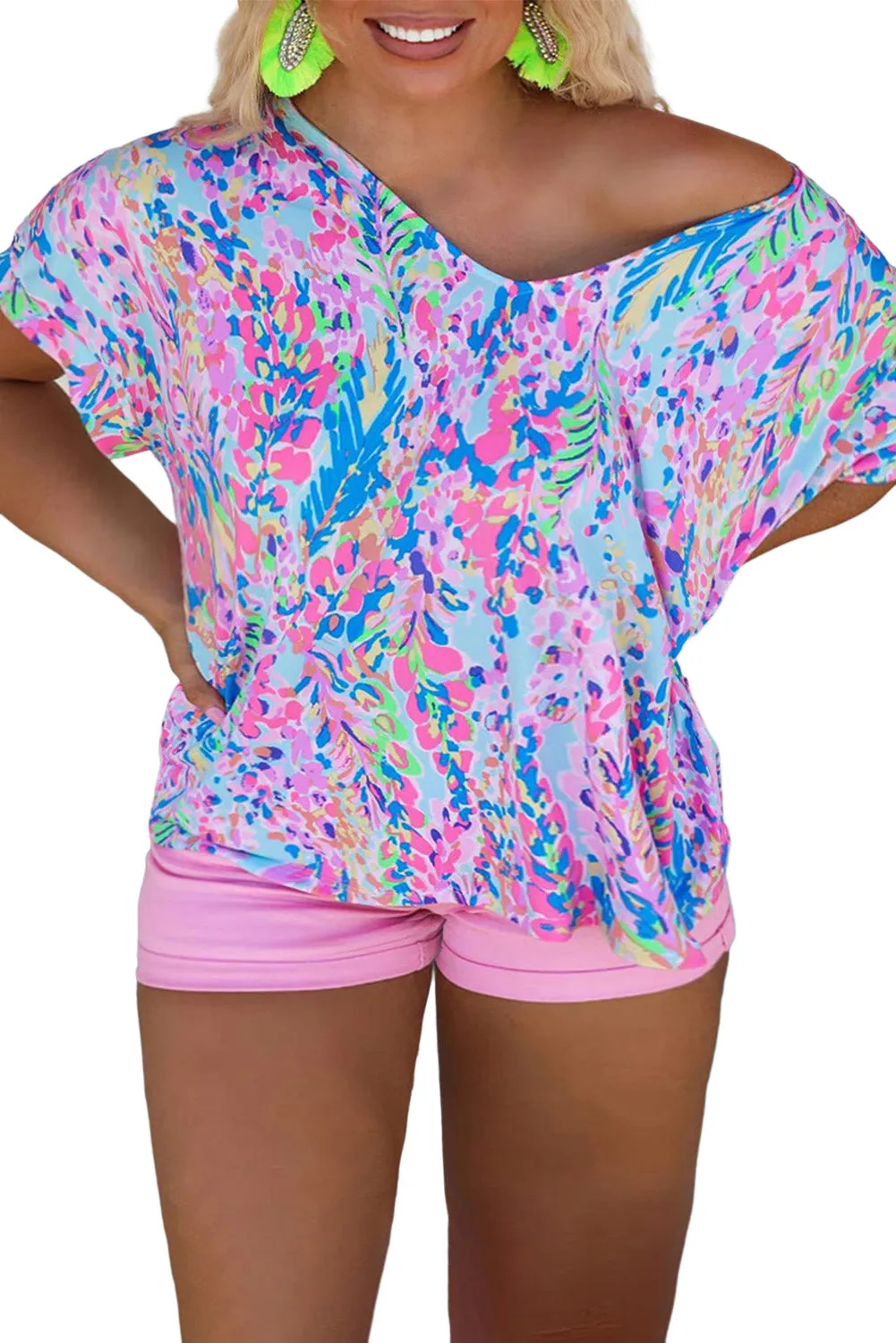 Loose Painted Floral Tee