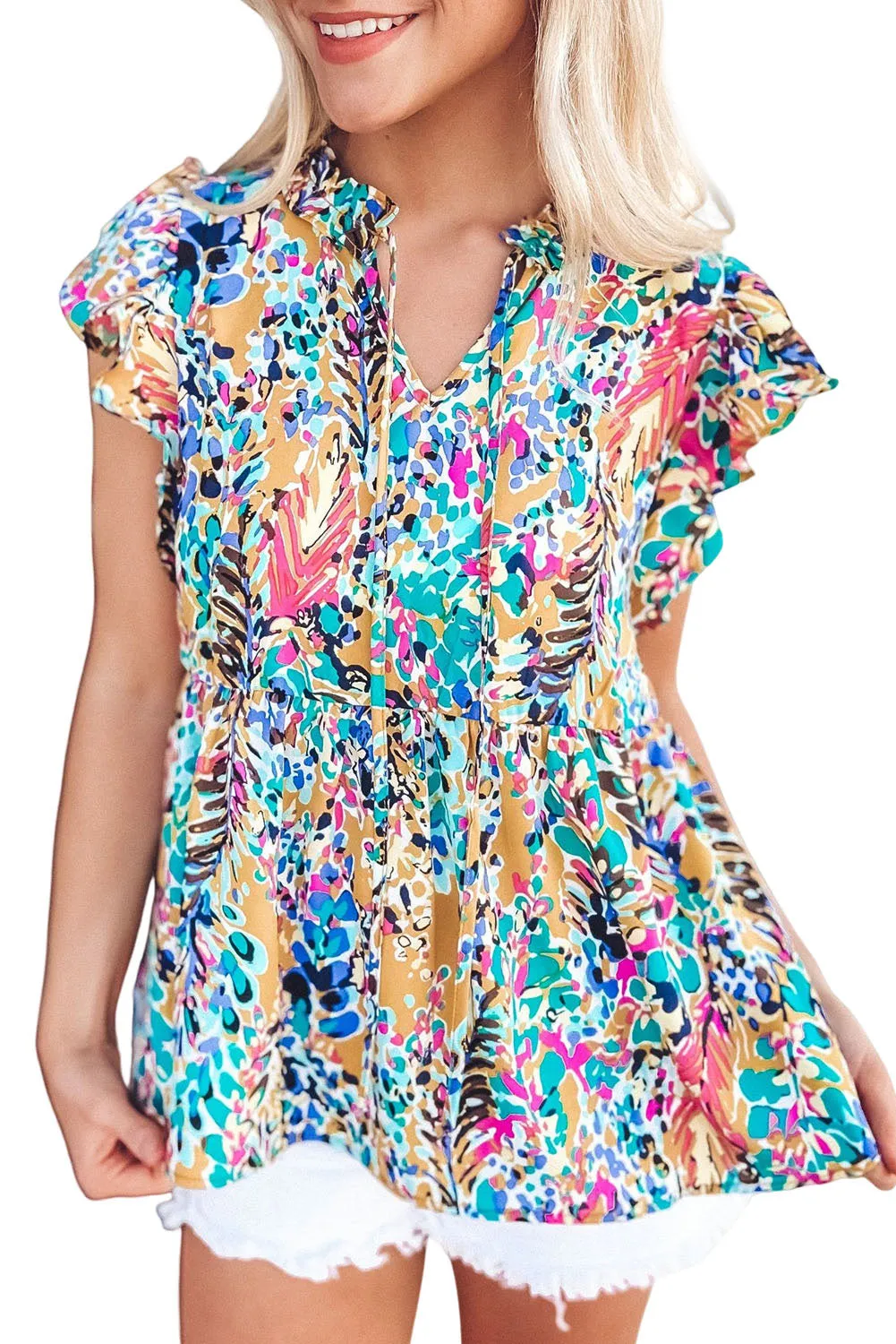 Loose Painted Floral Tee