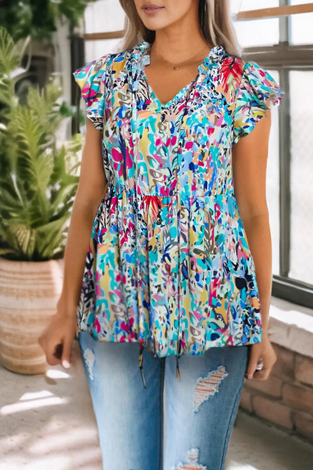 Loose Painted Floral Tee