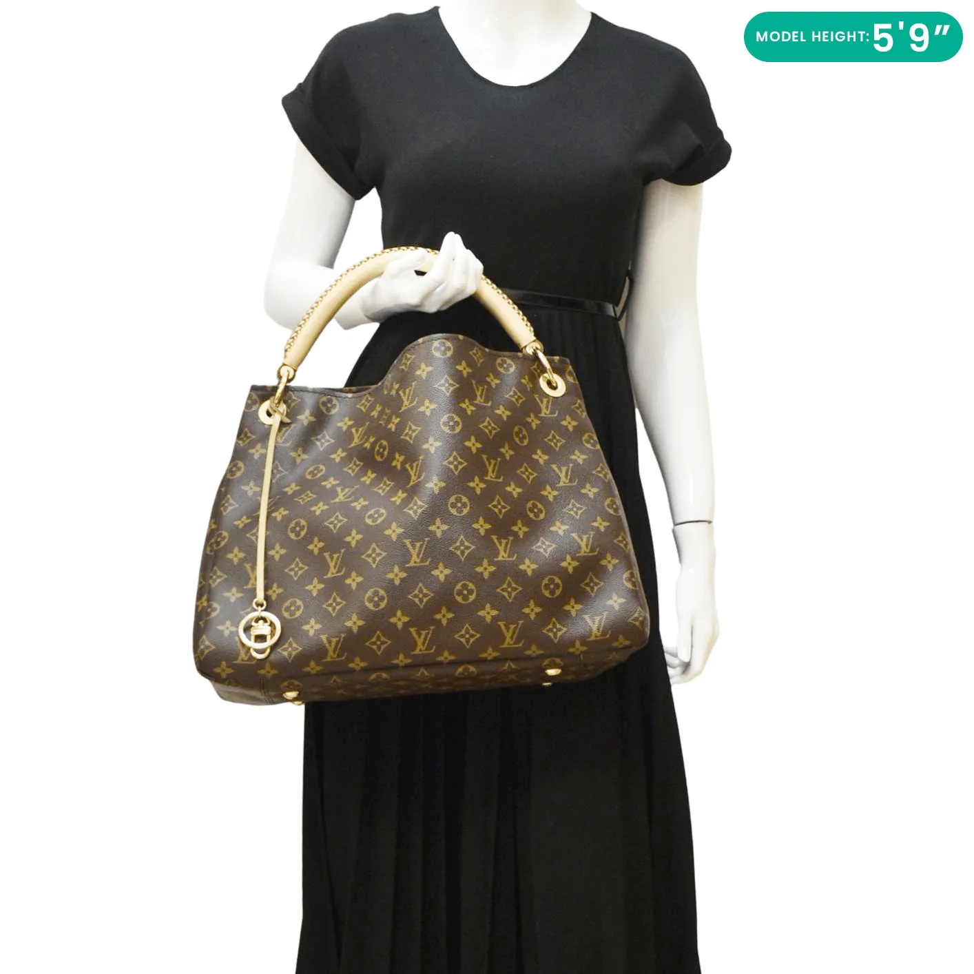LOUIS VUITTON  Artsy MM Monogram Canvas Hobo Bag Brown