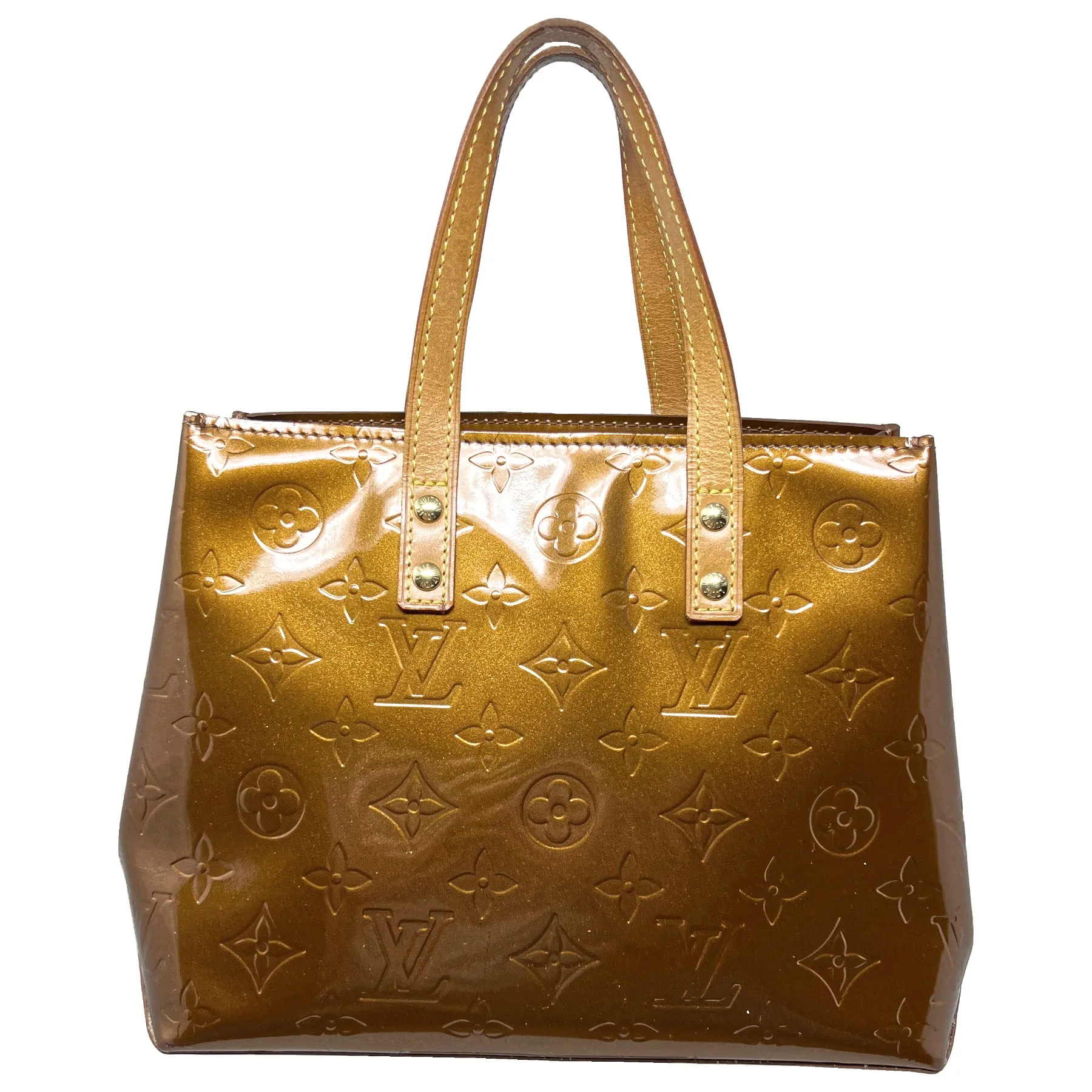 Louis Vuitton Bronze Monogram Vernis Leather Reade PM Bag