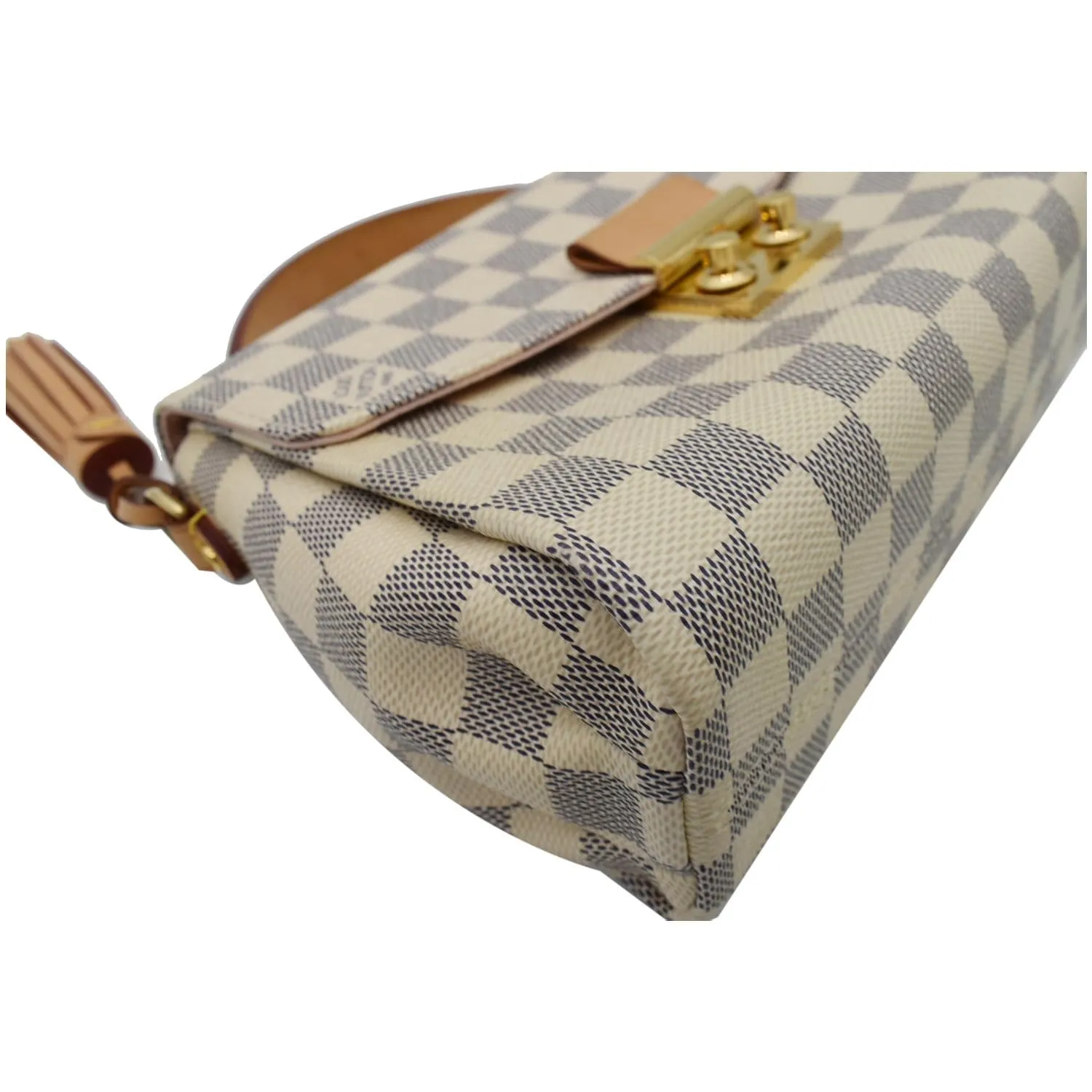 LOUIS VUITTON Croisette Damier Azur Shoulder Crossbody Bag White